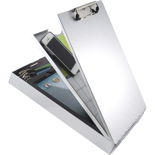 Form Holder, With 2 Storage Trays, 9" x 2-3/4 x 14", Silver
