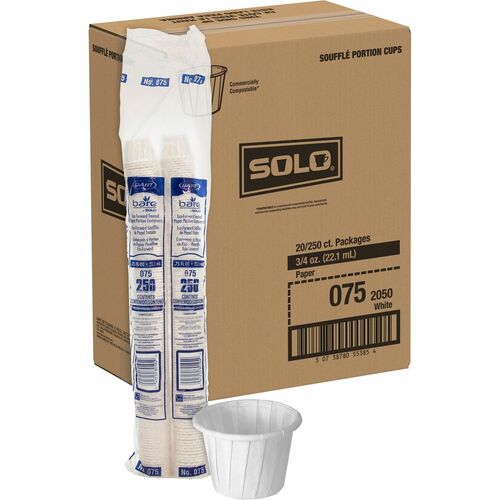 Cup, Paper, Souffle, .75 Ounce, White, 250/BG 20/CT