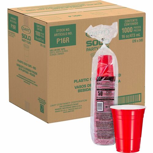 Cup, Party, Cold, Red, 50/PK 20/CT