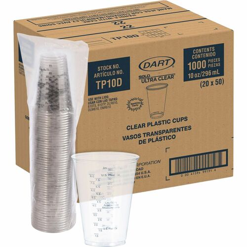 Cup, Grated, Tall, Clear, 10 Oz, 50/BG 20/CT