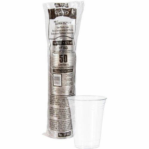 Cup, Pet, Squat, Clear, 16 Ounce 50/PK