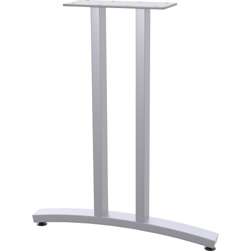 Base, 2 T-Legs, Glides, For 36"-84" Tops, 2" x 1", Metallic Silver
