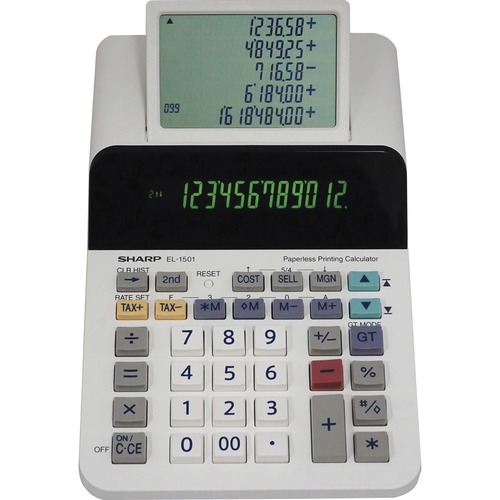 Calculator, 12-Digit, Paperless, 5-3/4"Wx8-1/2"Lx2"H, Multi