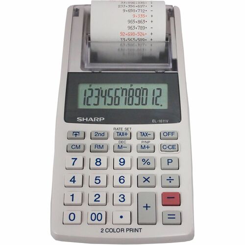Calculators, Printing, 12-Digit, 4 AA