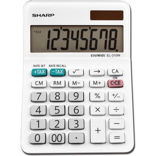 Calculators, Desktop, 8-Digit, White Energy