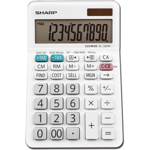 Calculators, Desktop, 10-Digit, White Exterior