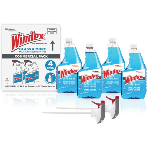 Windex, Glass, Cap, 32 Ounce 4/CT