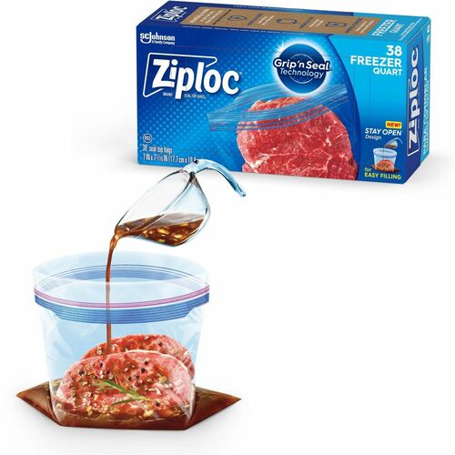 Freezer Bags, 1 Quart, 7" x 7-7/16", Clear 38/BX