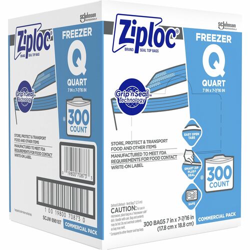 Bag, Freezer, Ziploc, Quart 300/CT