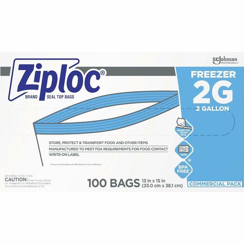 Bag, Freezer, Ziploc, 2 Gallon 100/CT