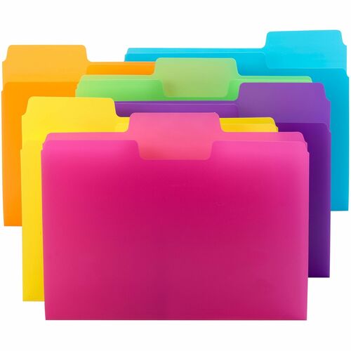 Folder, File, Toptab, Poly, Assorted 18/PK
