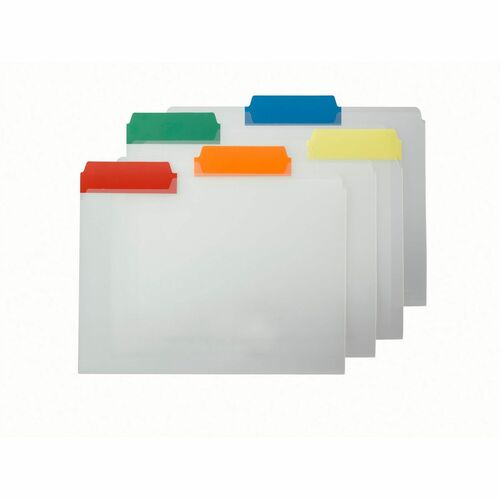 File Folder, Letter, 1/3", Poly Color Tabs, Asst 25/BX