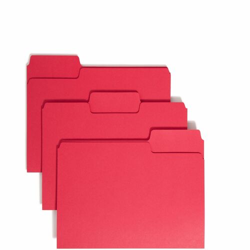 Folder, Supertab, Letter, Red 100/BX