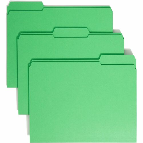Folder, File, Letter, 1/3 Assorted, Green 100/BX