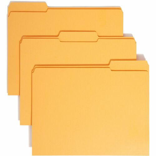 Folder, File, Letter, 1/3 Assorted, Gold 100/BX