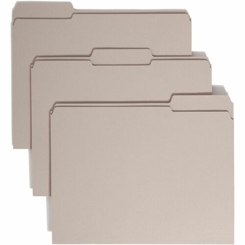 Folder, File, Letter, 1/3 Assorted, Gray 100/BX