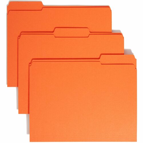 File Folder, 1/3 AST 2-Ply Tab Cut, Letter, Orange 100/BX