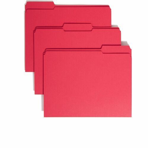 Folder, File, Letter, 1/3 Assorted, Red 100/BX