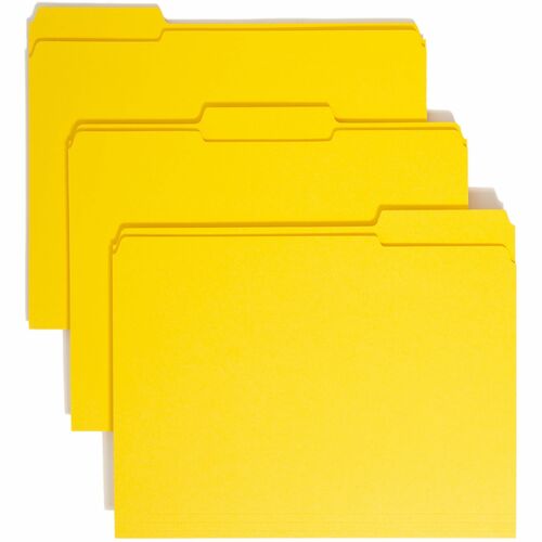 Folder, File, Letter, 1/3 Assorted, Yellow 100/BX