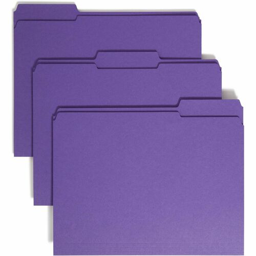 Folder, File, Letter, 1/3 Assorted, Polyethylene 100/BX
