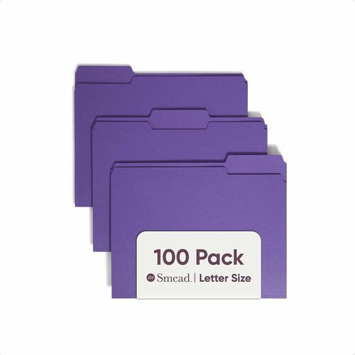 Folder, File, Letter, 1/3, Purple 100/BX
