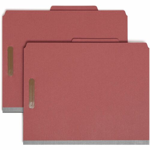 Classification Folder, 2 Dividers, 2" Expansion, 2/5 Cut, Letter, Red 10/BX