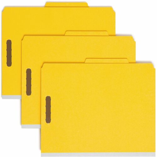 Folder, Classified, Letter, 2 Divider, Yellow 10/BX