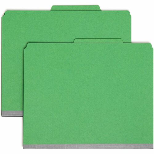 Folder, Classification, Letter, 2 Pocket Divider, Green 10/BX