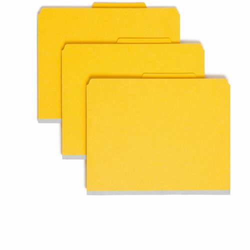 Folder, Classification, Letter, 2 Pocket Divider, Yellow 10/BX
