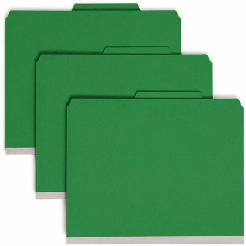 Classification Folders, 2" Exp, 2 Div, Top Tab, Letter, Green 10/BX