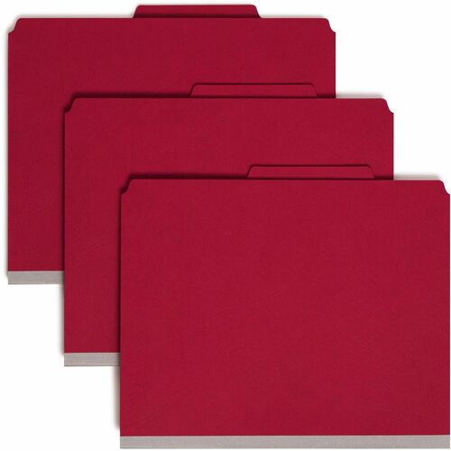 Classification Folders, 2" Exp, 2 Div, Top Tab, Letter, Brown Red 10/BX