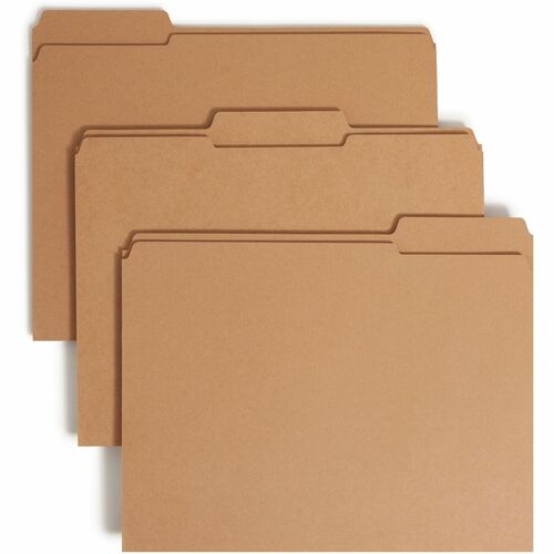 File Folders, 1 Fastener, 1/3-Cut Tab, Letter, Kraft 50/BX