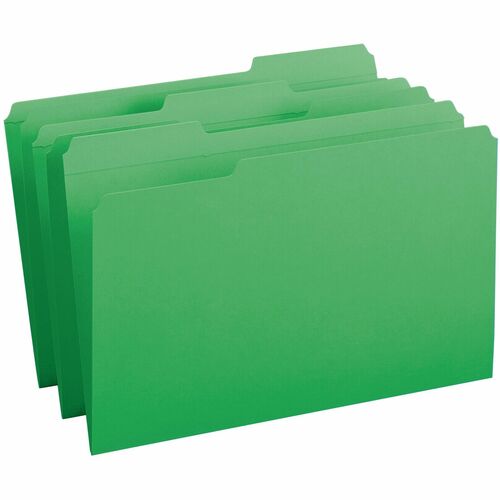Folder, File, Legal, 1/3 Assorted, Green 100/BX