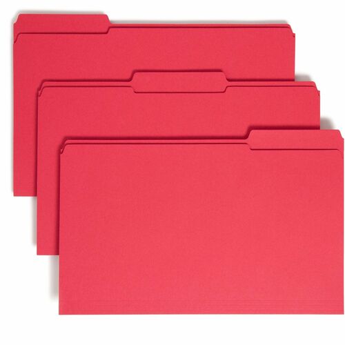 Folder, File, Legal, 1/3 Assorted, Red 100/BX