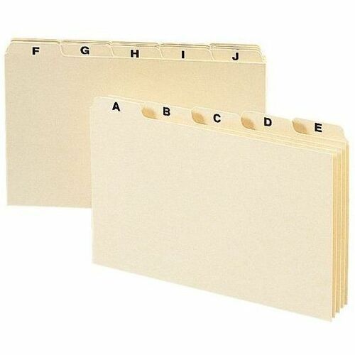 Card Guides, A-Z Tabs, 1/5 Cut, 6" x 4", Manila