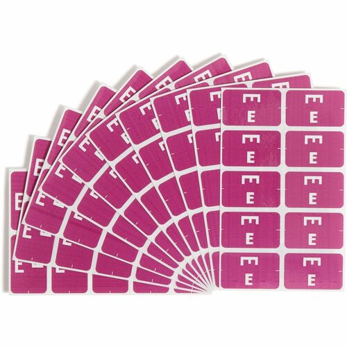 Color Coded Label, "E", Purple 100/PK