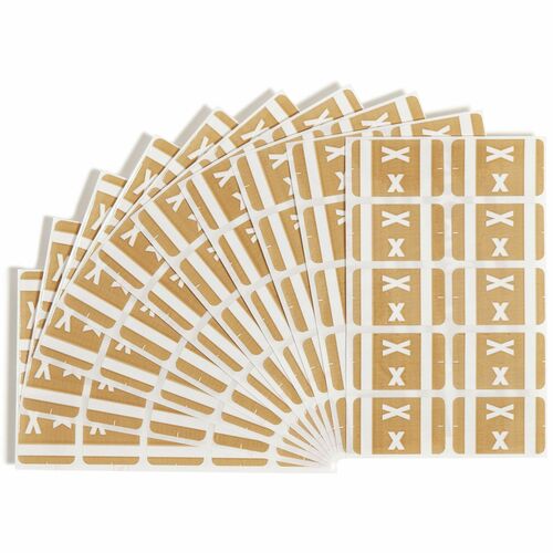 Color Coded Label, "X", Light Brown 100/PK