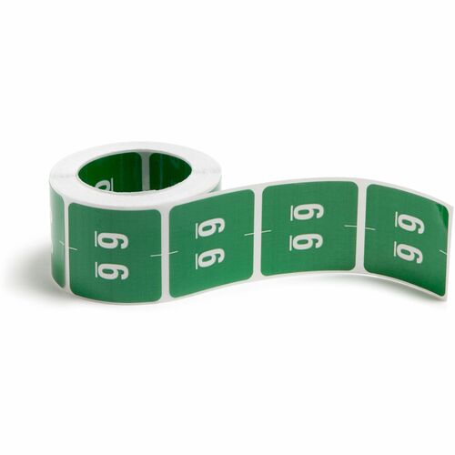 Label, DCC, End Tab, "6", Green 250/RL