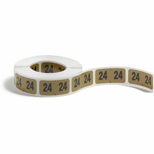 Year Labels, 2024, Color-Coded, 1-1/2" x 3/4", Gold 500/RL