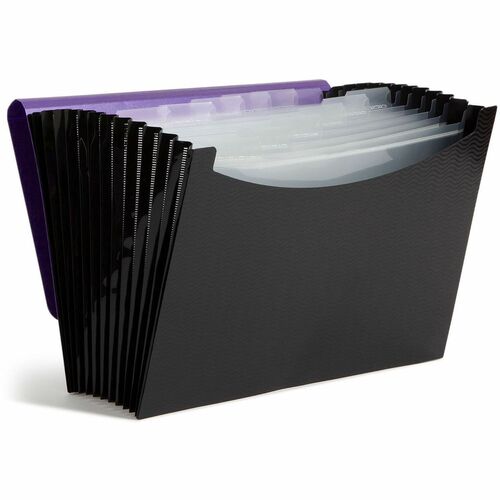 Poly Expanding Files, 9-1/2" x 13", Purple/Black