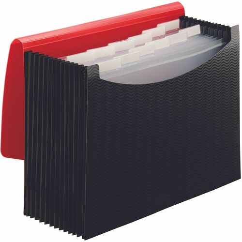 File Expanding Poly 12 Dividers Black Red