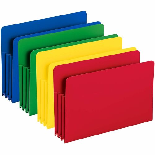Pocket, Poly, Legal, 3.5" Expandable, Assorted 4/PK