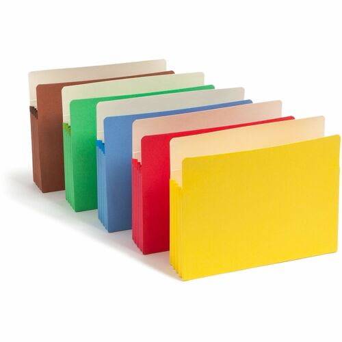 Pocket, File, Letter, 3.5" Exp, Assorted 5/PK