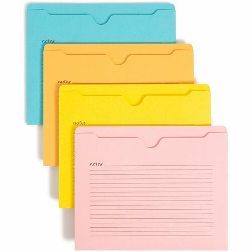 File Jackets, With Note Lines, No Exp, Letter-Size, AST 12/PK
