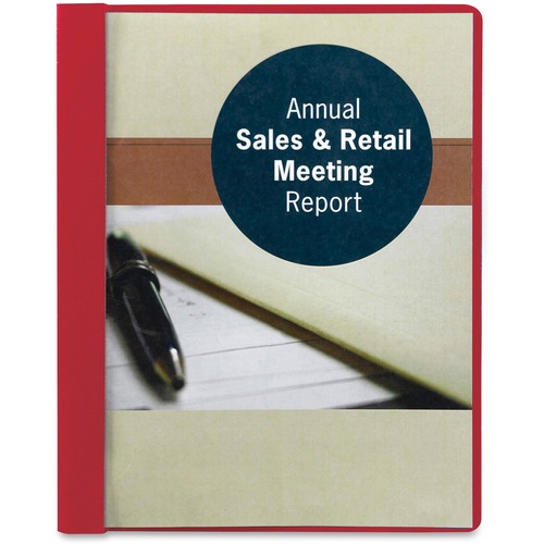 Report Covers, Clear Front, Letter, 1/2" Cap., Red 25/BX