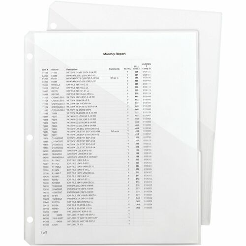 Jacket, File, 3 Hole, Slash, Clear 5/PK