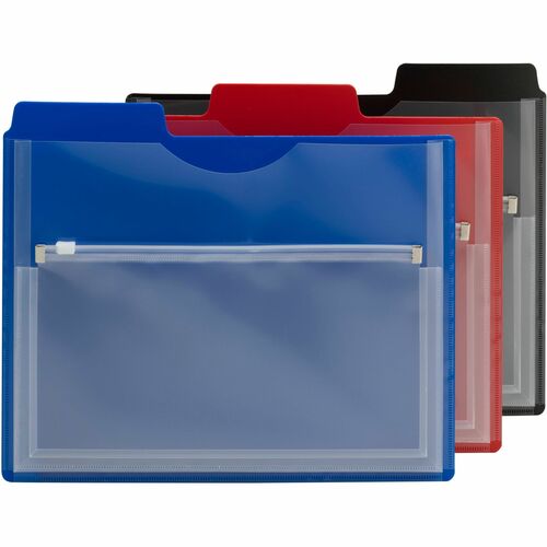 Organizer, 3 Pocket, Letter, 1/3, Assorted 3/PK