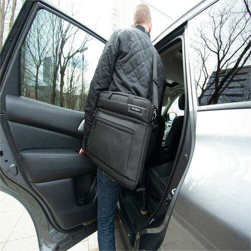 Briefcase, Slim, Shuttle, For 15.6" Laptops, Polyester, Black