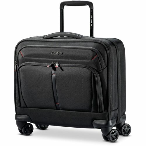 Carry-On Luggage, 4 Spinners, Polyester, For 15.6" Laptop, Black