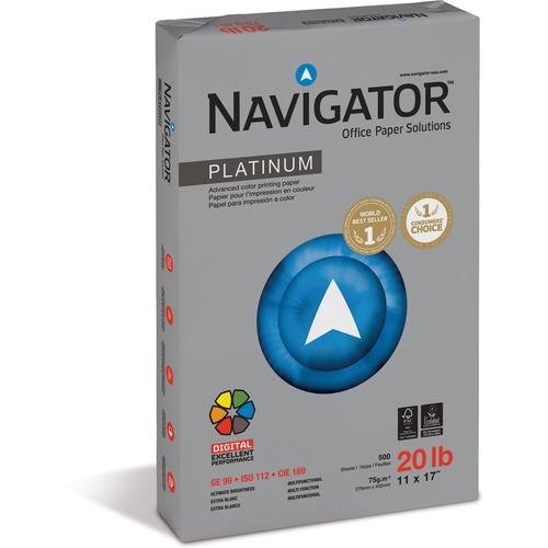 Paper, Navigator, 20#, 11x17, 99 Bright 5/CT